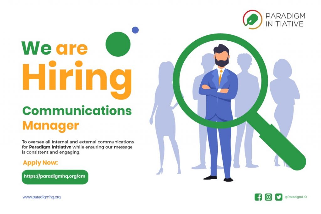 Vacancy: COMMUNICATIONS MANAGER - Paradigm Initiative