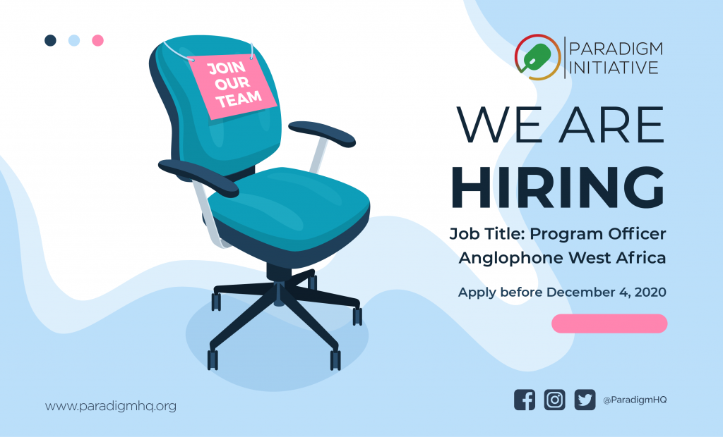 Vacancy: Program Officer - Anglophone West Africa - Paradigm Initiative