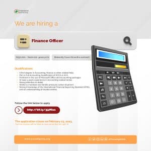 Vacancy Announcement - Maternity Cover - Finance