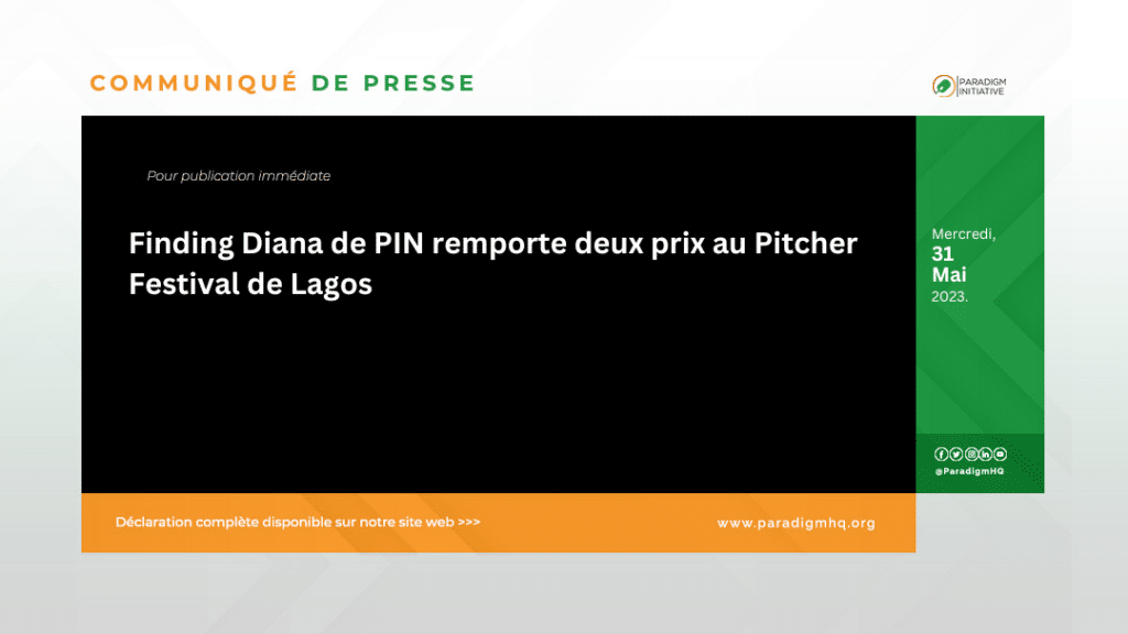 Finding Diana de PIN remporte deux prix au Pitcher Festival de Lagos