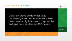 Violation grave de données : Les données gouvernementales sensibles des citoyens nigérians sont disponibles en ligne pour seulement 100 nairas